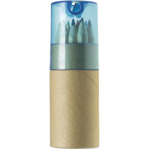 12 db-os fa sz�nesceruza-k�szlet, k�k/nat�r