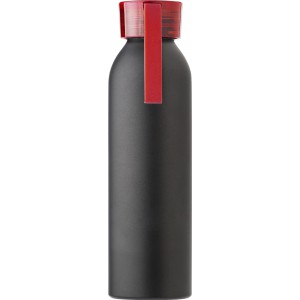 Alum�nium palack, 650 ml, fekete/piros