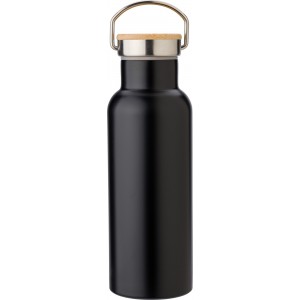 Duplafal� rozsdamentes ac�l palack, 500 ml, fekete