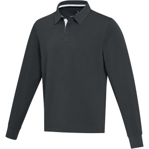 Elevate Clyde uniszex rugby pul�ver, Solid black