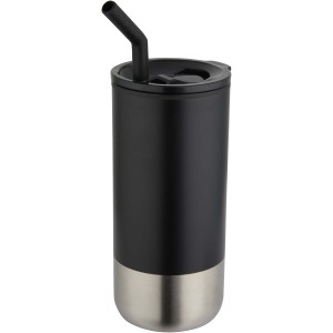 Grayson h�szigetelt poh�r sz�v�sz�llal, 480 ml, fekete