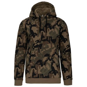 Kariban f�rfi kapucnis pul�ver, Olive Camouflage