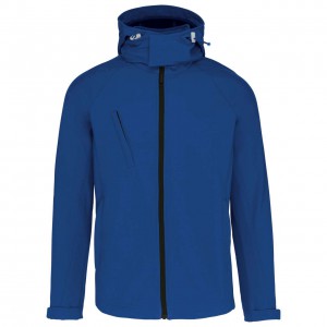 Kariban f�rfi kapucnis softshell dzseki, Dark Royal Blue
