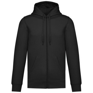 Kariban Uniszex kapucnis, cipz�ras pul�ver, Black