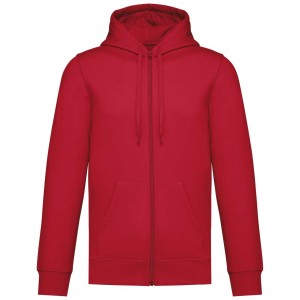 Kariban Uniszex kapucnis, cipz�ras pul�ver, Red