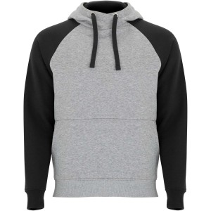 Roly Badet gyerek kapucnis pul�ver, Heather grey, Solid black