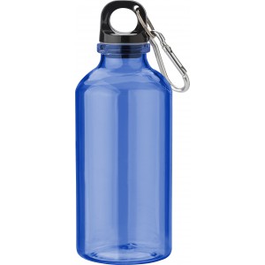 RPET palack karabinerrel, 400 ml, k�k